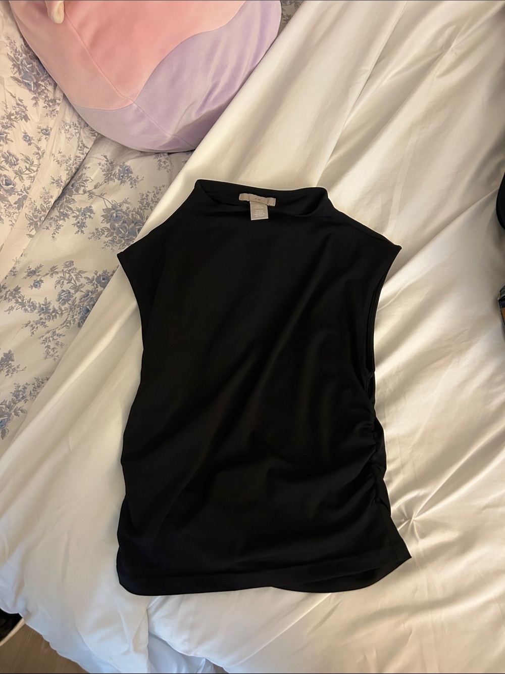H&M Black Sleeveless Mock Neck Tank Top